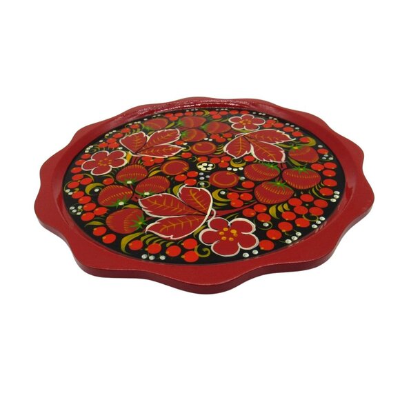 Lidded Sugar Bowl and Plate RUSSIAN LACQUERWARE from Russia - Picture 11 of 12